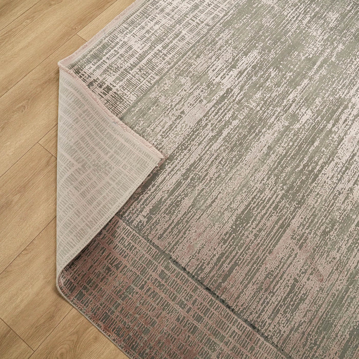 Fresco Dyed Serisi Çerçeve Desenli Kahverengi Viskon Halı