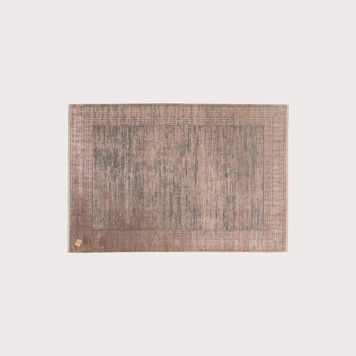 Fresco Dyed Serisi Çerçeve Desenli Pembe Viskon Halı — 120x180, 160x230, 200x290 cm