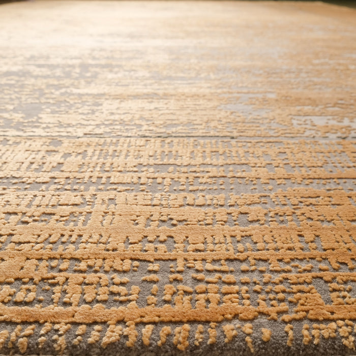 Fresco Dyed Serisi Makine Dokuma Çerçeve Desenli Sarı Halı — viskon