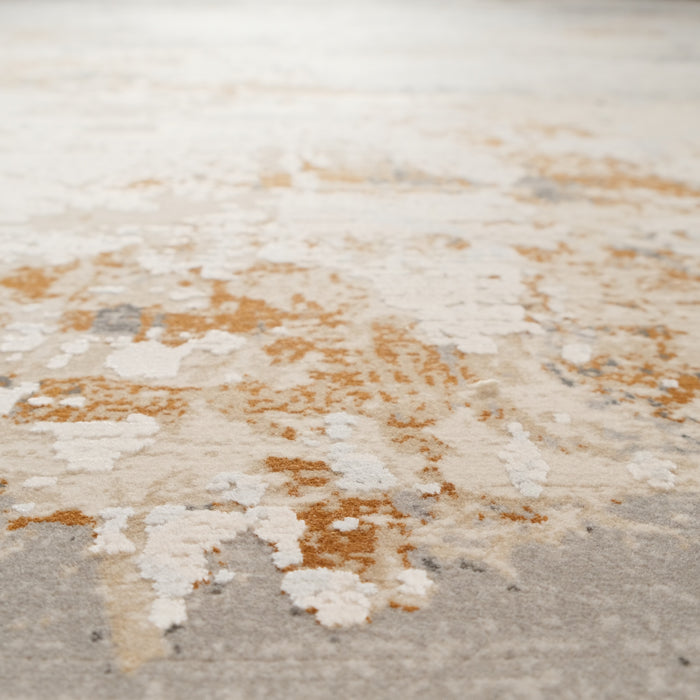 Fresco Serisi Makine Dokuma Soyut Desenli Gri Viskon Halı — modern tasarım