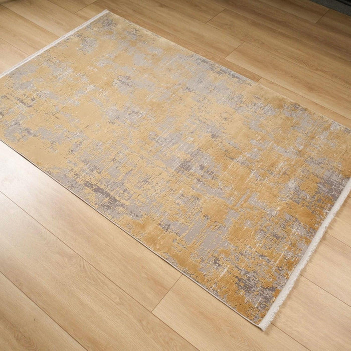 Fresco Serisi Soyut Desenli Makine Dokuma Halı, sarı, 80x150 – 300x400 cm — Halıcızade