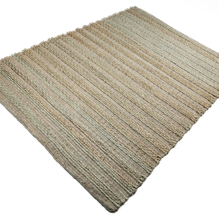 Fuji Serisi Çizgi Desenli El Dokuma Halı, yeşil, 120x180 cm — Halıcızade