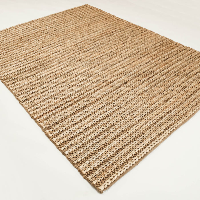Fuji Serisi Çizgi Desenli El Dokuma Hasır Jüt Halı, kahverengi, 80x300 – 170x240 cm — Halıcızade