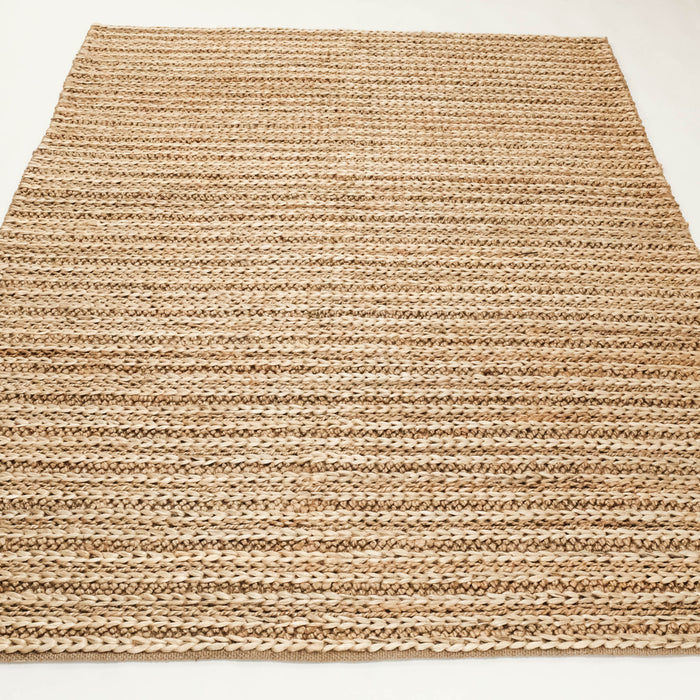 Fuji Serisi Çizgi Desenli El Dokuma Hasır Jüt Halı — 80x300, 140x200, 170x240 cm