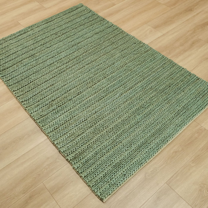 Fuji Serisi Serisi Sade Desenli El Dokuma Yeşil Hasır Halı, 120x180 – 140x200 cm — Halıcızade
