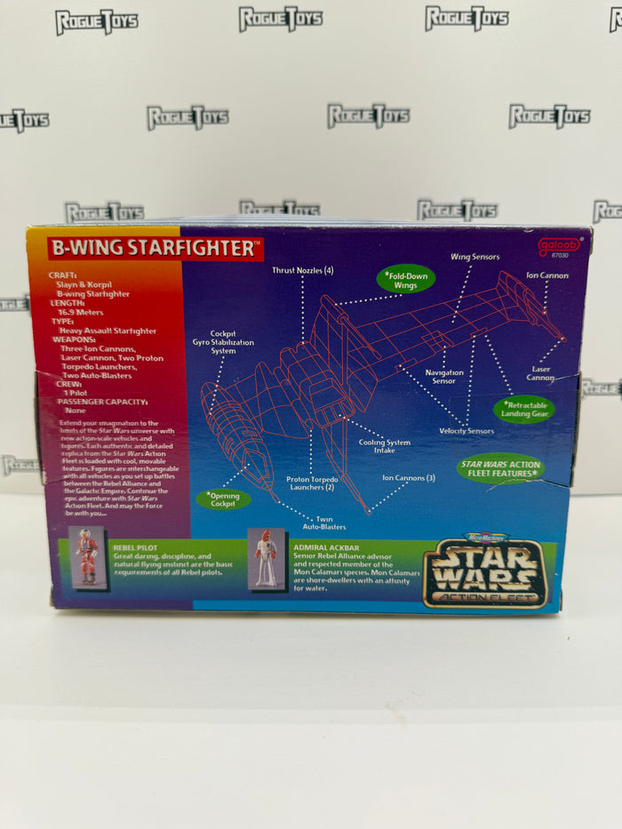 Galoob Micro Machines Star Wars Action Fleet B-Wing Starfighter Featuring Rebel Pilot & Admiral Ackbar