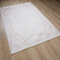 Geometrik Desenli Dijital Baskı Halı, krem, 120x180 cm — Halıcızade