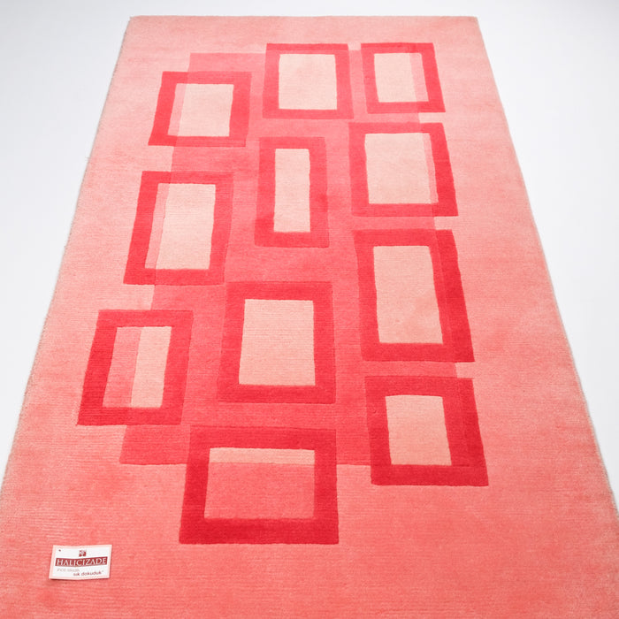 Geometrik Desenli El Dokuma Halı — 90x160 cm