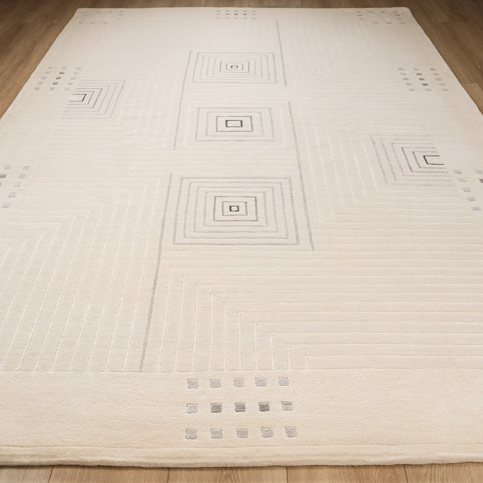Geometrik Desenli El Dokuma Halı — 90x150, 200x310 cm