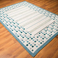 Geometrik Desenli El Dokuma Kilim, turkuaz, 120x180 – 170x240 cm — Halıcızade