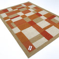 Geometrik Desenli El Dokuma Kilim, turuncu, 140x200 cm — Halıcızade