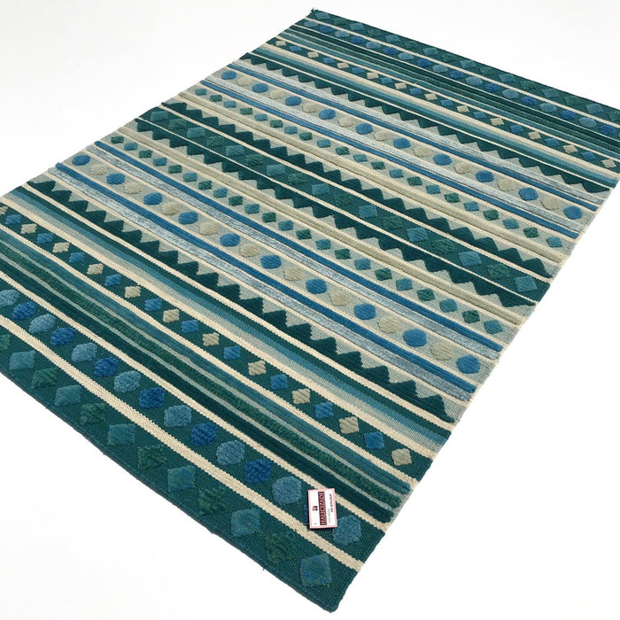 Geometrik Desenli El Dokuma Kilim, mavi, 140x200 cm — Halıcızade