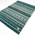 Geometrik Desenli El Dokuma Kilim, mavi, 140x200 cm — Halıcızade