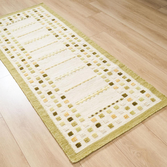 Geometrik Desenli El Dokuma Kilim, krem, 80x200 – 80x300 cm — Halıcızade