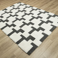 Geometrik Desenli Peluş Post Halı, beyaz, 160x230 cm — Halıcızade