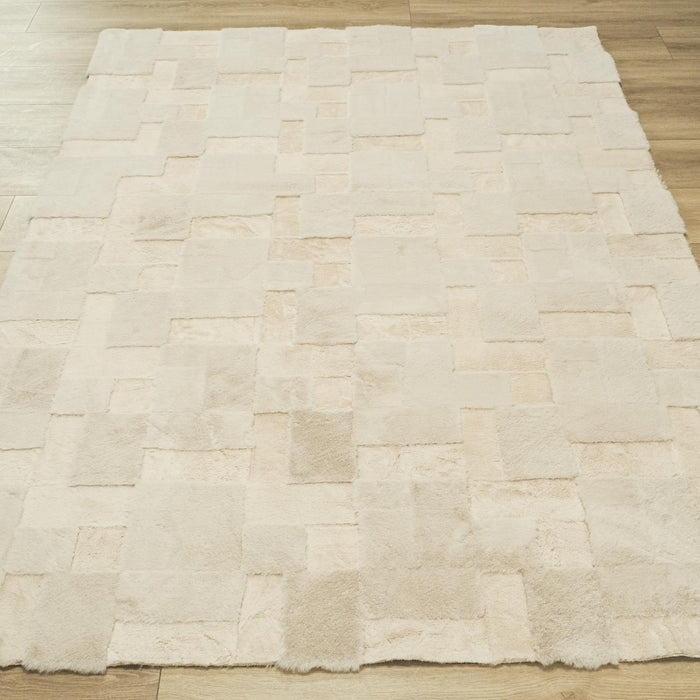 Geometrik Desenli Peluş Post Halı — 90x200, 160x230 cm