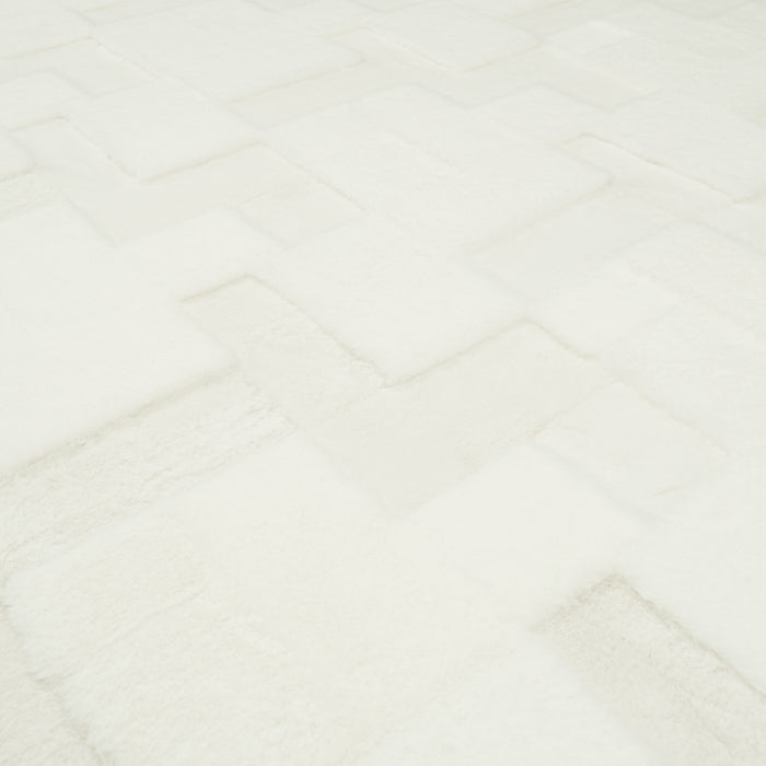 Geometrik Desenli Peluş Post Halı