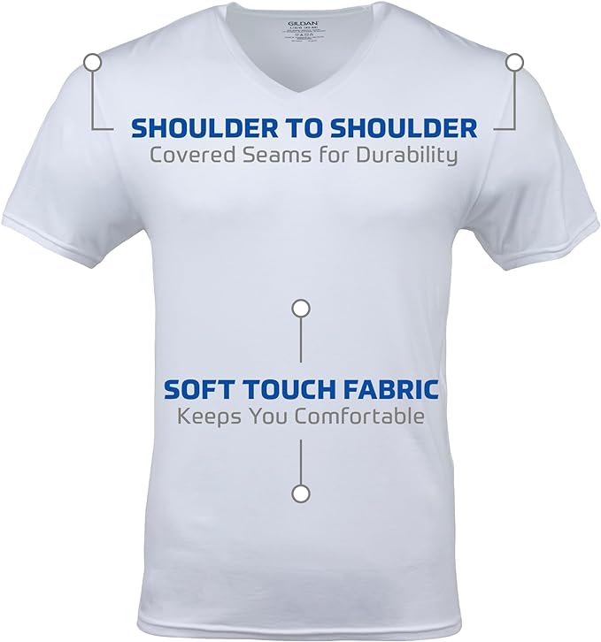 GILDAN Men's V-neck T-shirts, Multipack, Style G1103 Undershirt, White (5-pack), XL
