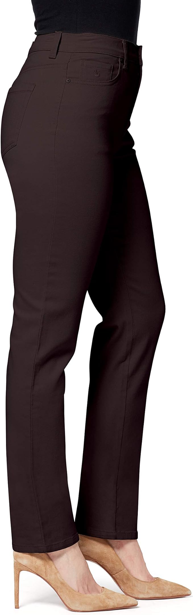 Gloria Vanderbilt Women's Amanda Classic Tapered Jean, Coffee Roast, 10