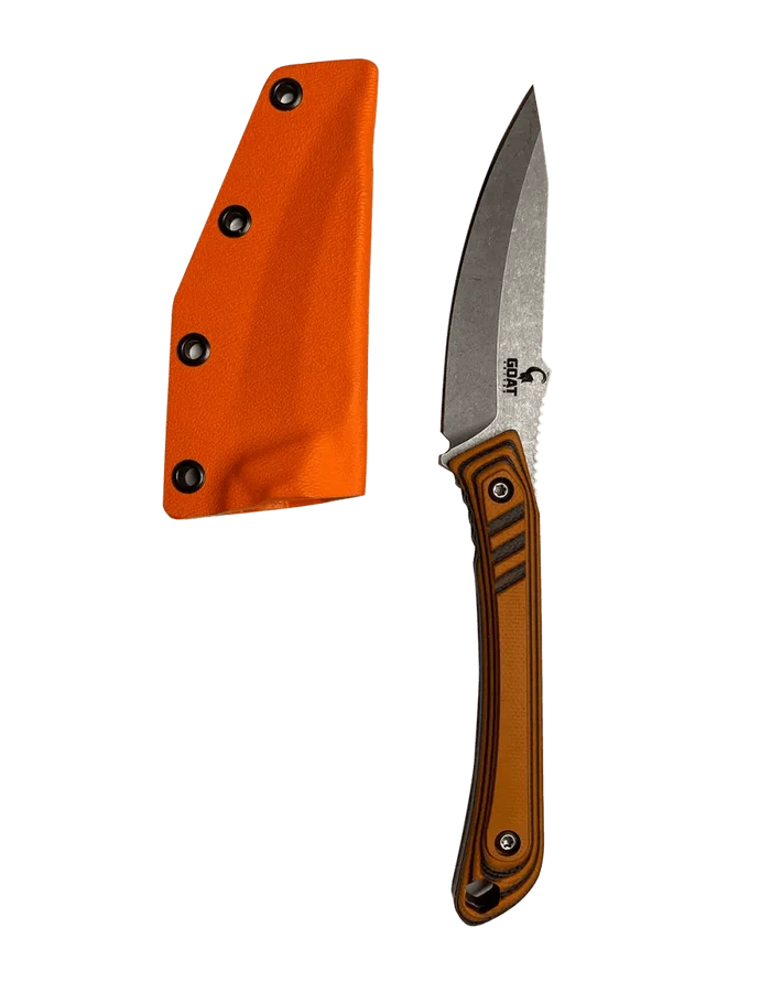Close-up of Goat Knives Chamois handle and blade
