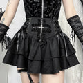 Goth Cross Layered Mini Skirt