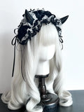 Gothic Horn Maid Lace Headdress