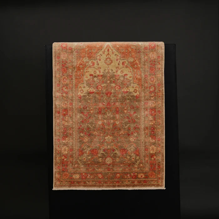 Haki Yeşil Tencel Tezgah Dokuma Seccade