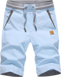 HCSS Men's Bermuda Shorts Summer Chino Shorts Cotton Elasticated with Pocket, sky blue, 3XL
