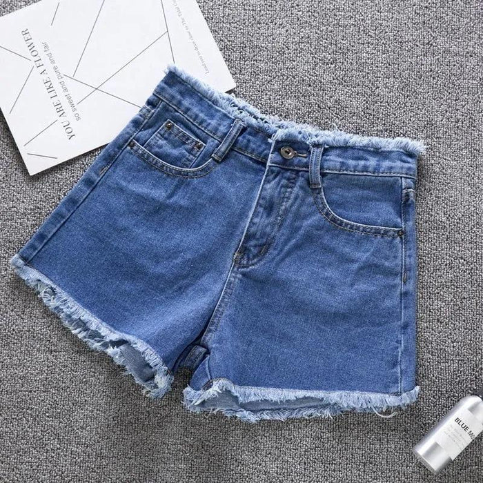 High Waisted Frayed Denim Shorts Collection - Shorts - Femboy Fatale