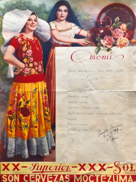 Hotel Colonial. Menu
