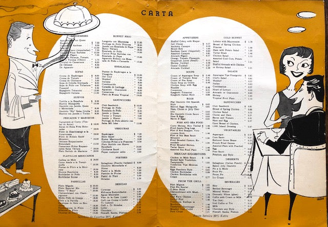Hotel Rio. Dinner Menu