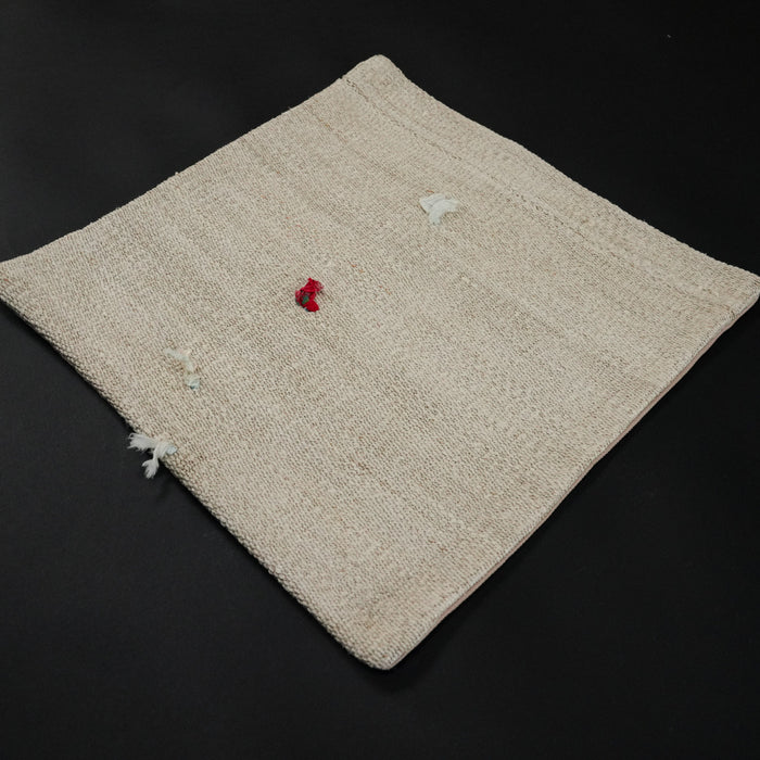 El Dokuma Krem Yün Kırlent Kılıfı, 38x39 cm — Halıcızade