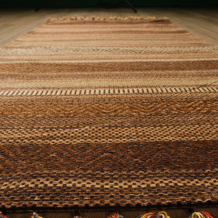İnka Serisi Çizgi Desenli Makine Dokuma Kilim — etnik desenli