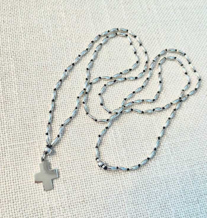 INNER PEACE STERLING SILVER WITH CROSS CHARM NECKLACE
