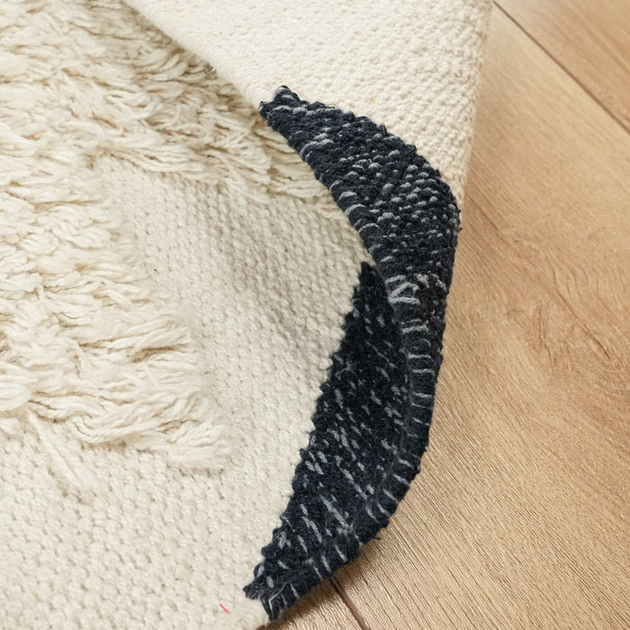 İskandinav Desenli Lacivert Pamuk Kilim