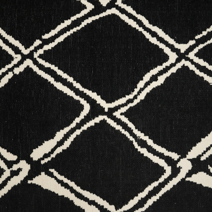 İskandinav Desenli Siyah Pamuk Kilim — antre halısı