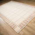 Geometrik Desenli El Dokuma Halı, krem, 120x190 – 200x300 cm — Halıcızade