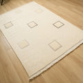 Geometrik Desenli El Dokuma Halı, krem, 90x150 – 80x300 cm — Halıcızade
