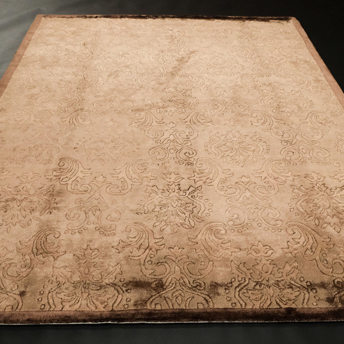 Kahverengi El Dokuma Damask Desenli Halı — 90x150, 170x240 cm