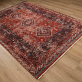Kehribar Makine Dokuma Vintage Desenli Kırmızı Kilim, 80x150 – 200x300 cm — Halıcızade