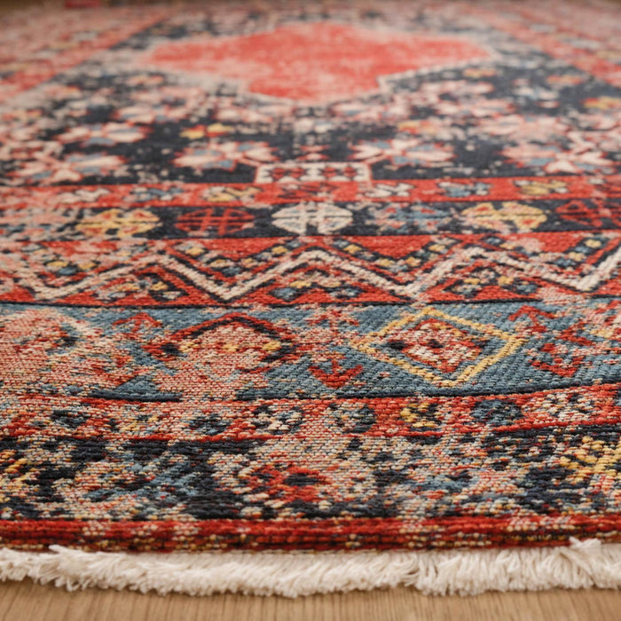 Kehribar Makine Dokuma Vintage Desenli Rengarenk Kilim — akrilik