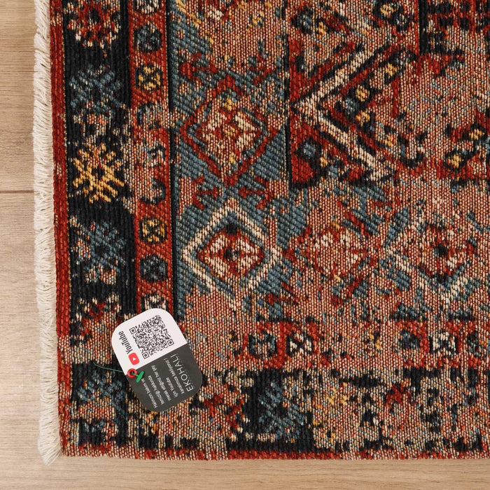 Kehribar Makine Dokuma Vintage Desenli Rengarenk Kilim — Anadolu deseni