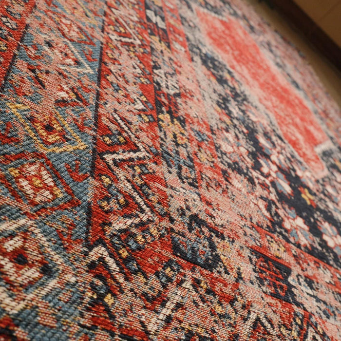 Kehribar Makine Dokuma Vintage Desenli Rengarenk Kilim — yatak odası halısı