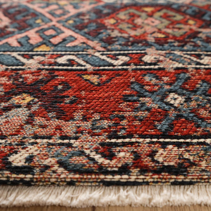 Kehribar Makine Dokuma Vintage Desenli Rengarenk Sentetik Kilim — akrilik