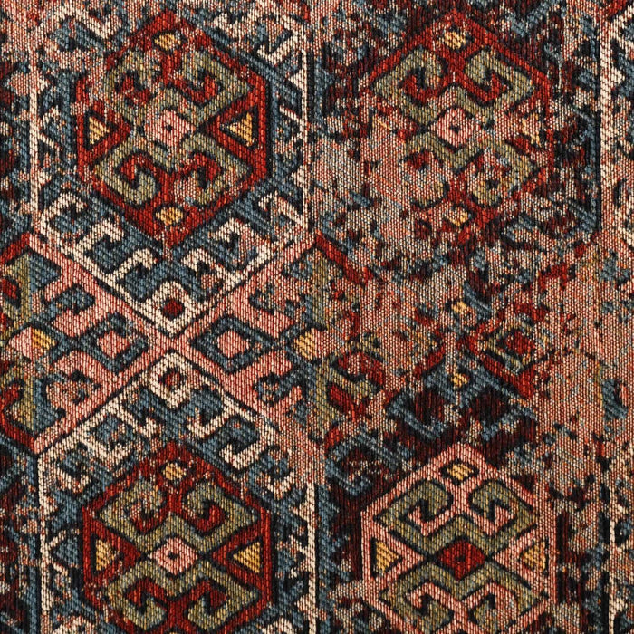 Kehribar Makine Dokuma Vintage Desenli Rengarenk Sentetik Kilim — etnik desenli