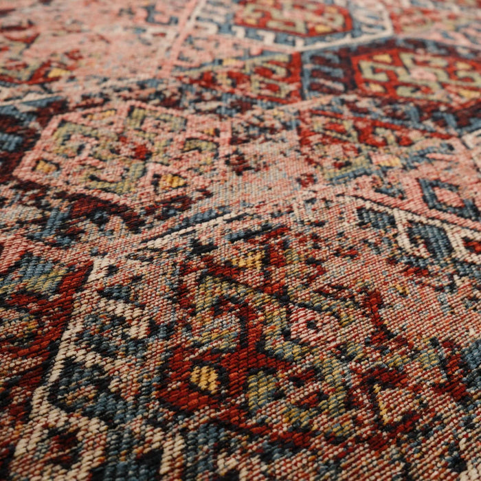 Kehribar Makine Dokuma Vintage Desenli Rengarenk Sentetik Kilim — ofis halısı
