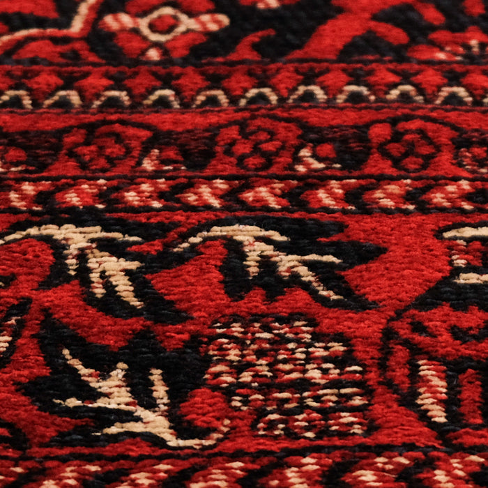 Kehribar Serisi Bordo Renkli Makine Dokuma Afgan Desenli Halı — klasik desen