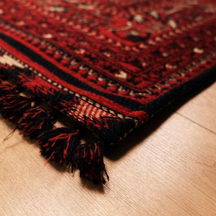 Kehribar Serisi Bordo Renkli Makine Dokuma Afgan Desenli Halı — antre halısı