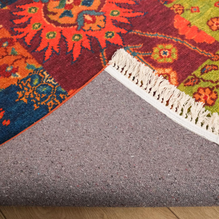 Kehribar Serisi Dijital Baskı Patchwork Desenli Halı — kış bahçesi halısı
