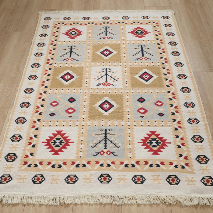 Kehribar Serisi Makine Dokuma Anadolu Desenli Kırmızı Kilim — 80x150, 120x180, 80x300, 160x230 cm